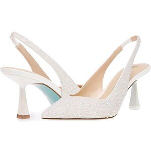 Blue by Betsey Johnson US 6 Clark Wedding Pump Women Ivory Embellished Heel